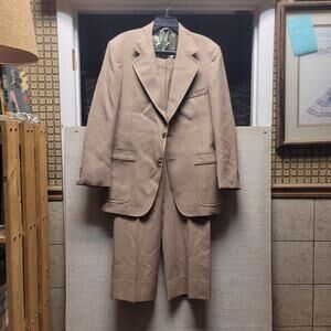 Hart Schaffer & Mark Vintage Rockabilly Mens 2 pc. Suit Tan 36" Waist 40" Jacket